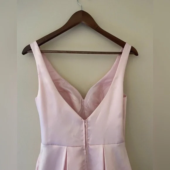 Windsor Satin Pink Sweetheart Neck Aline Ballgown with Reinforced Hem - Picture 5 of 8